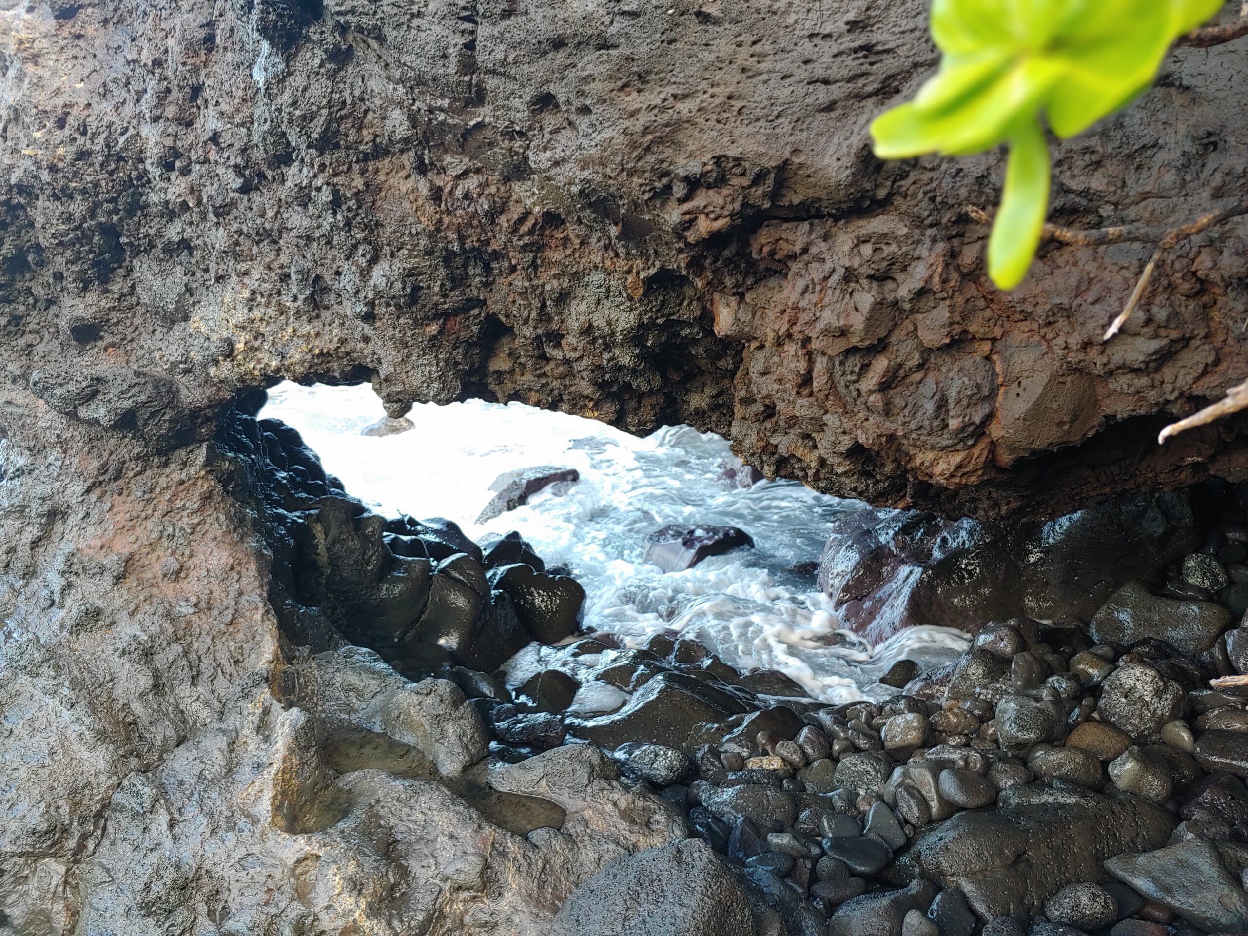 A rocky alcove or cave that distorts perception.